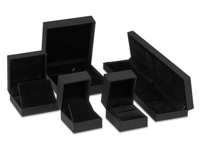 Black Soft Touch Pendant/drop E/ring Box - Immagine Standard - 5