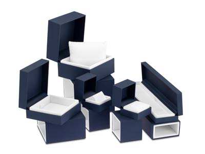 Premium Blue Soft Touch Ring Box - Immagine Standard - 8
