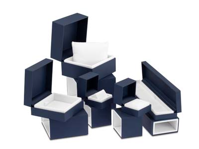 Scatola Premium Per Bracciale Rigido, In Gomma Blu - Immagine Standard - 8