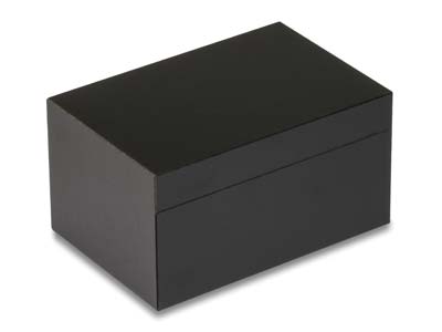 Custodia Per 2 Anelli O Gemelli, Nera Fibra Di Legno Liscia - Immagine Standard - 2