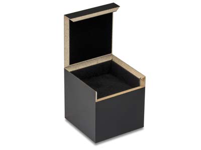 Custodia Per Anello, Nera Fibra Di Legno Liscia
