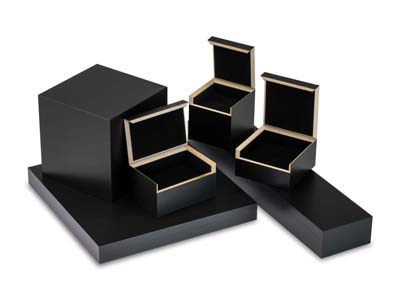 Custodia Per Anello, Nera Fibra Di Legno Liscia - Immagine Standard - 3