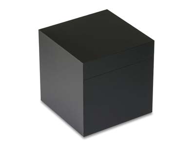 Scatola Per Bracciale Rigido O Orologio, Fibra Di Legno Liscia Nera - Immagine Standard - 2