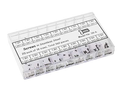 Assortimento Di Viti Per Orologi Da1,5 A 3 Mm, Scatola Da 360 Pezzi - Immagine Standard - 1