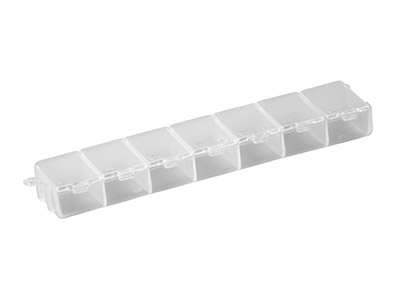 Mini Contenitore Per Perline 7 Scomparti, 15 X 3 X 2 Cm, Plastica Trasparente - Immagine Standard - 2