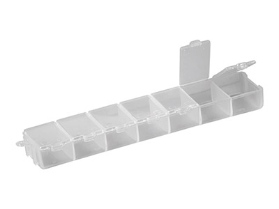 Mini Contenitore Per Perline 7 Scomparti, 15 X 3 X 2 Cm, Plastica Trasparente - Immagine Standard - 3