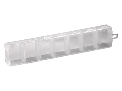 Mini Contenitore Per Perline 7 Scomparti, 15 X 3 X 2 Cm, Plastica Trasparente - Immagine Standard - 4