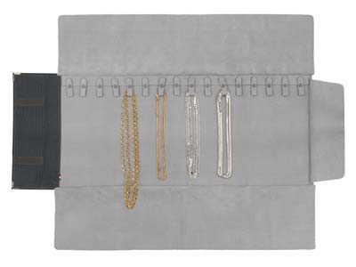 Portaoggetti Per Collane, Rotolo Da16 Pressioni, Poliestere Grigio - Immagine Standard - 3