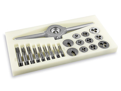 Set Di 9 Filiere Da 1 A 2,5 MM Con 9 Maschi