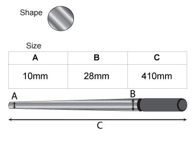 Triboulet Per Forgiare In Acciaio Temprato, Tondo, Diametro 28 A 10 Mm, Lunghezza 40 Cm, Durston - Immagine Standard - 2