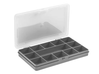 Mini Organizer 13 Scomparti, 17x 11x 2,5 Cm, Polipropilene Grigio, Wh Am