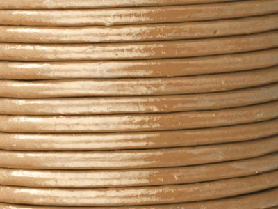 Cordoncino In Cuoio Tondo, Diametro 2 Mm, 1 X 5 Metri Di Lunghezza, Colore Naturale - Immagine Standard - 2