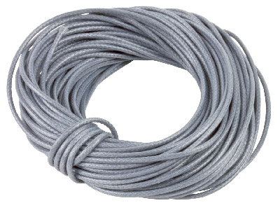 Cordoncino Per Lavorazione Con Perline Cerato, Tondo, 1mm X 10 M, Grigio