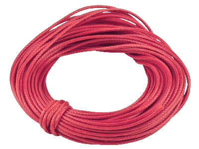 Cordoncino Per Lavorazione Con Perline Cerato, Tondo, 1 mm X 10 M, Rosso - Immagine Standard - 1