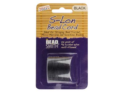 Cordoncino Per Perline Beadsmith S-lon, Calibro 210, Misura 18, 70 M, Nero - Immagine Standard - 2