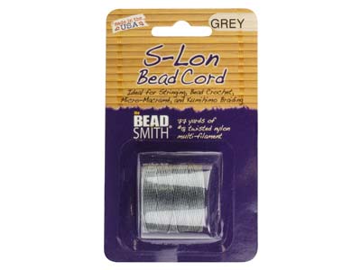 Cordoncino Per Perline Beadsmith S-lon, Grigio, Tex 210, Calibro 18, 70 M - Immagine Standard - 2