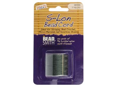 Cordoncino Per Perline Beadsmith S-lon, Sempreverde, Tex 210, Calibro 18, 70 M - Immagine Standard - 2