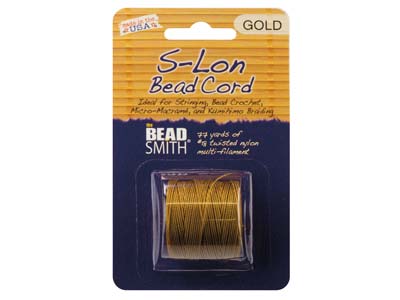 Cordoncino Per Perline Beadsmith S-lon, Calibro 210, Misura 18, 70 M, Oro - Immagine Standard - 2