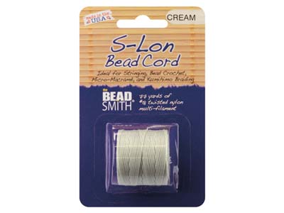 Cordoncino Per Perline Beadsmith S-lon, Tex 210, Calibro 18, 70 M, Crema - Immagine Standard - 2