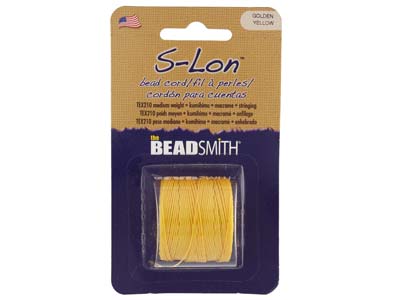 Beadsmith S-lon Bead Cord Golden Yellow Tex 210 Gauge #18 70m - Immagine Standard - 1