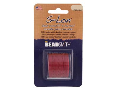 Beadsmith S-lon Bead Cord Dark Red Tex 210 Gauge #18 70m - Immagine Standard - 1