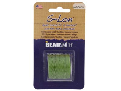 Beadsmith S-lon Bead Cord Avocado Tex 210 Gauge 18 70m