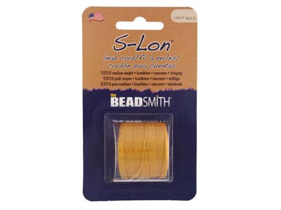 Beadsmith S-lon Bead Cord Light Gold Tex 210 Gauge #18 70m - Immagine Standard - 1