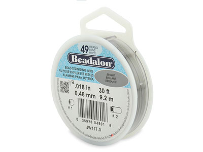 Filo Beadalon A 49 Filamenti, 0,46 MM X 9,2 M, Grigio