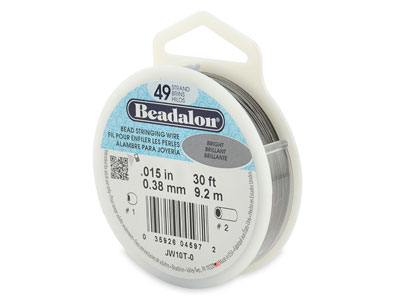 Filo Tondo A 19 Fili In Acciaio Rivestito In Nylon Lucido, 0,38 Mm, Bobina Da 9,20 Metri, Beadalon