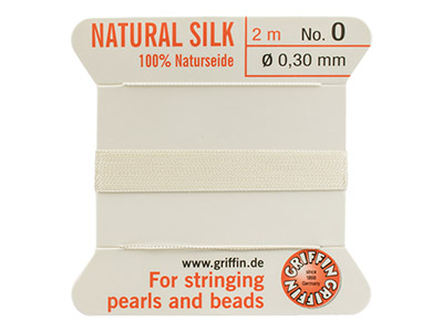 Filo Di Seta Naturale Griffin N. 0,bianco 0,30 Mm, 2 Metri
