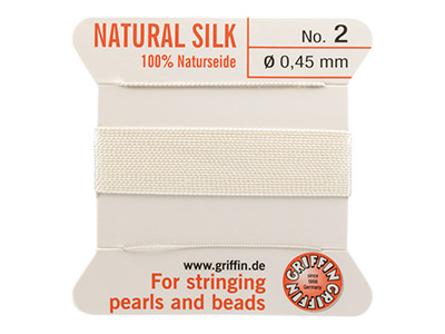 Filo Di Seta Naturale Griffin N. 2,bianco 0,45 Mm, 2 Metri