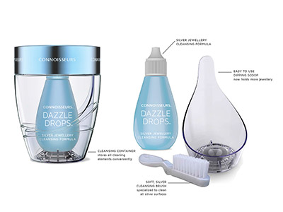Kit Per La Pulizia Dell'argento Dazzledrops, Connoisseurs®, Flacone Da30 Ml - Immagine Standard - 3