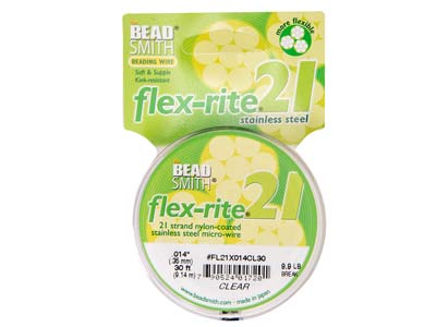 Filo Flexrite 21 Strand, 0,36 Mm, Trasparente, 9,14 Metri, Beadsmith - Immagine Standard - 1