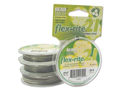 Beadsmith Flexrite, 21 Strand, Clear, 0.36mm, 9.1m - Immagine Standard - 3