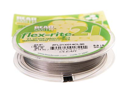 Filo Flexrite 21 Strand, 0,36 Mm, Trasparente, 9,14 Metri, Beadsmith - Immagine Standard - 5