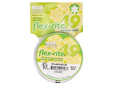 Filo Flexrite 49 Brins, 0,36 Mm, Trasparente, 9,14 Metri, Beadsmith - Immagine Standard - 1