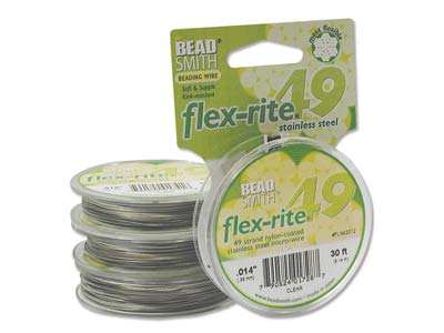 Filo Flexrite 49 Brins, 0,36 Mm, Trasparente, 9,14 Metri, Beadsmith - Immagine Standard - 3