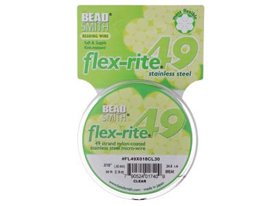 Beadsmith Flexrite, 49 Strand, Clear, 0.45mm, 9.1m - Immagine Standard - 1