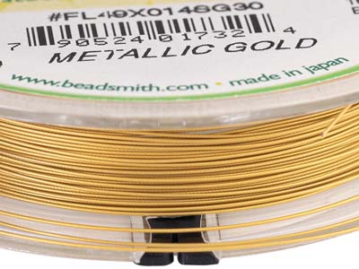 Beadsmith Flexrite, 49 Strand, Metallic Satin Gold, 0.36mm, 9.1m - Immagine Standard - 5