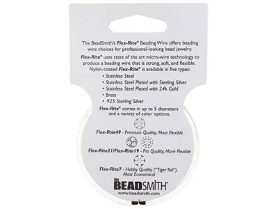 Filo Flexrite 49 Strand, 0,36 Mm, Oro, 9,14 Metri, Beadsmith - Immagine Standard - 9