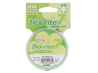 Beadsmith Flexrite, 7 Strand, Clear, 0.30mm, 9.1m - Immagine Standard - 1