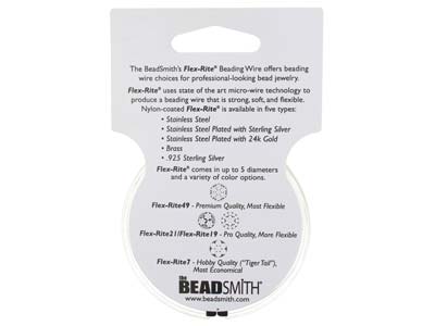 Beadsmith Flexrite, 7 Strand, Clear, 0.30mm, 9.1m - Immagine Standard - 10