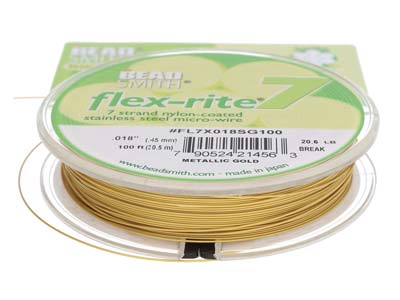 Filo Flexrite 7 Fili, 0,45 Mm, Oro,30,50 Metri, Beadsmith - Immagine Standard - 4