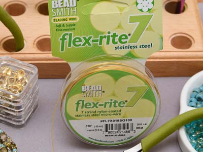 Beadsmith Flexrite, 7 Strand, Metallic Satin Gold, 0.45mm, 30.5m - Immagine Standard - 7