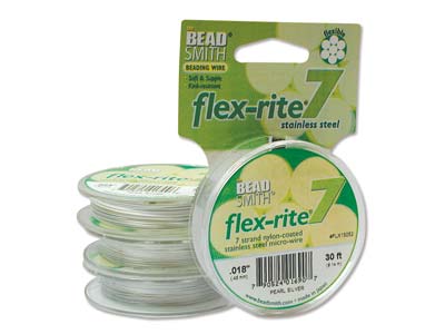 Beadsmith Flexrite, 7 Strand, Pearl Silver, 0.45mm, 9.1m