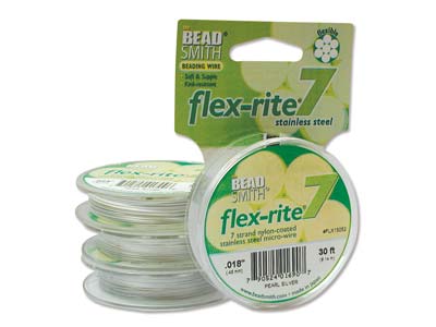 Beadsmith Flexrite Filo A 7 Brins, Argento Madreperla 0,45 Mm, 9,10 Metri - Immagine Standard - 1
