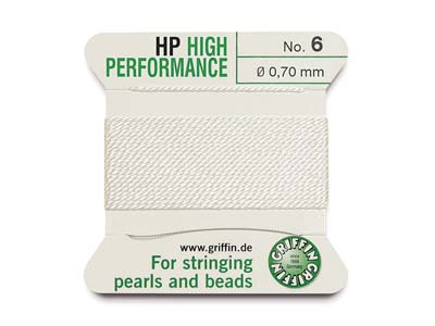 Griffin High Performance Synthetic Thread No. 6, Bianco 0,70 Mm, 2 Metri - Immagine Standard - 1