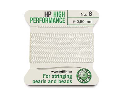 Griffin High Performance, Bead Cord, White, Size 8