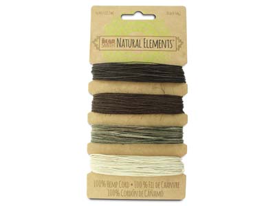 Filo Di Canapa Beadsmith, Naturale 0,55 Mm, 4 Colori X 9,10 Metri - Immagine Standard - 1
