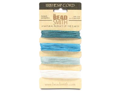 Beadsmith Natural Elements, Hemp Cord, 4 Colour, Aqua, 0.55mm - Immagine Standard - 1